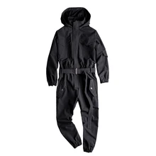 Мужские Мешковатые боди в стиле хип-хоп, комбинезоны с длинным рукавом, комбинезон с капюшоном, Рабочий Комбинезон бойфренда, цельный уличная одежда, шаровары, комбинезоны карго