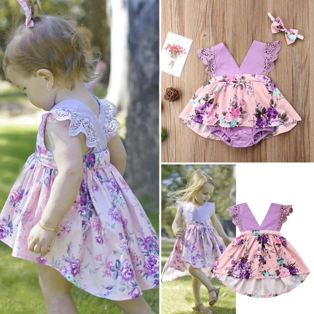 

Newborn Baby Kids Girl Dress Matching Clothes Little Sisters Tutu Romper Jumpsuit Bodysuit Big Sister Dovetail Dresses Outfit