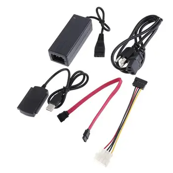 

USB To SATA IDE Serial Parallel Port Cable Line for 2.5/3.0 inch Hard Disk With Power Adapter Computer Cables & Connectors