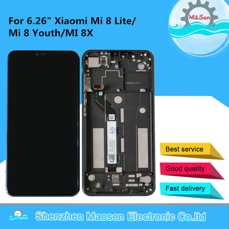 M& Sen для 6,2" Xiaomi mi 8 Lite ЖК-дисплей с рамкой+ сенсорная панель дигитайзер Рамка для mi 8 Lite mi 8X ЖК-рамка