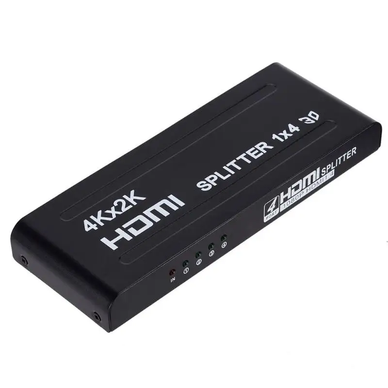 

HDMI Splitter 1X4 1 in 4 out 4 Port 1080P 3D 4KX2K Duplicator Amplifier Switcher Power Adapter for PC TV BOX PS3 DVD