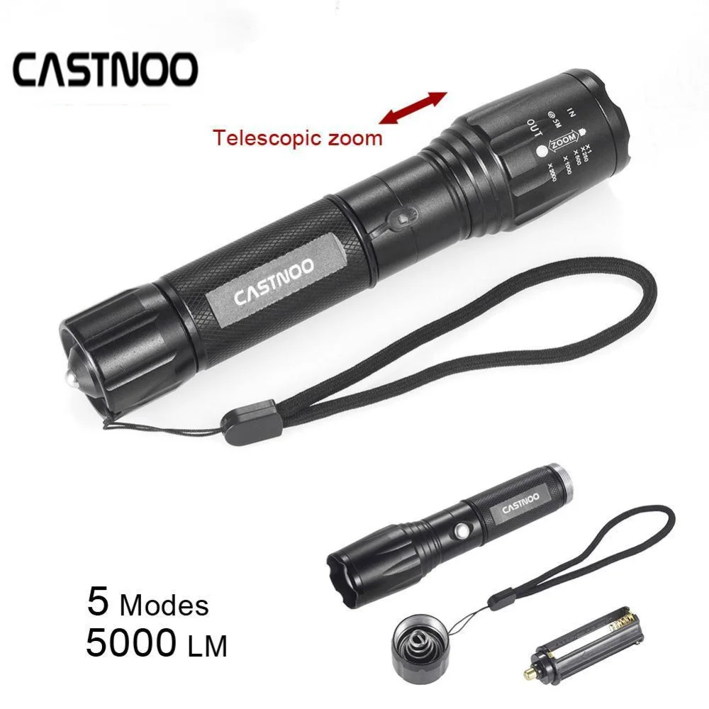 CASTNOO 3800 люмен T6 Водонепроницаемый светодиодный фонарик 18650 аккумулятор
