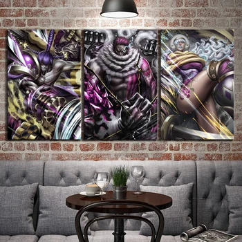 

3 Piece Wall Art Anime Poster Picture One Piece Big Mom Pirates Charlotte Katakuri Wall Painting for Home Decor Canvas Wholesale