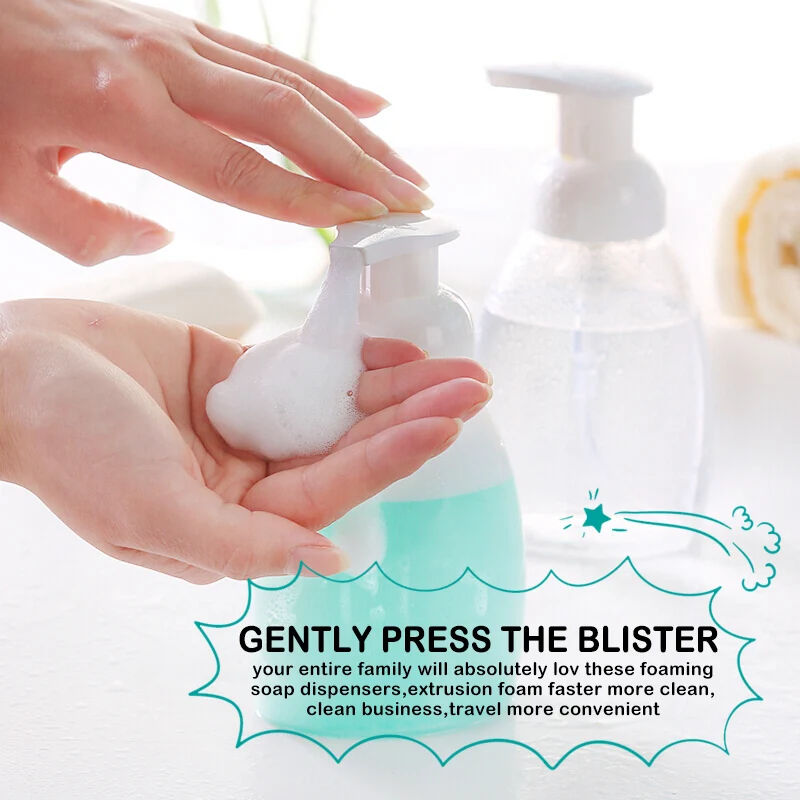 

300/100/60/30ml Squeezed Dispenser Foaming Pump Soap Foam Bottle Jar PET Travel Clear Refillable Bottle Empty Cosmetic Container