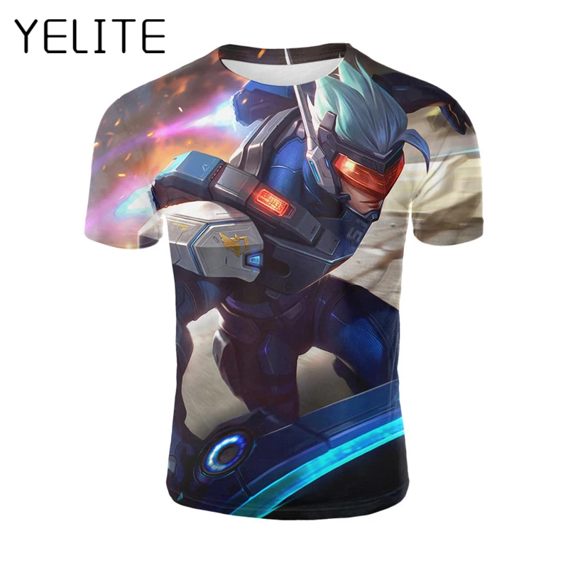 YELITE Hipster 3D игра принт мобильные легенды футболка Красивый воин Футболка для