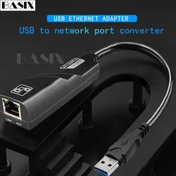 Basix USB Ethernet USB3.0 Gigabit Ethernet RJ45 LAN (10/100/1000) мбит сетевой адаптер для портативных ПК Аксессуары usb ethernet