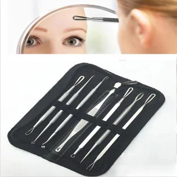 

7Pcs/Set Stainless Steel Blackhead Remover Tool Kit Professional Blackhead Acne Comedone Pimple Blemish Extractor Makeup Tool