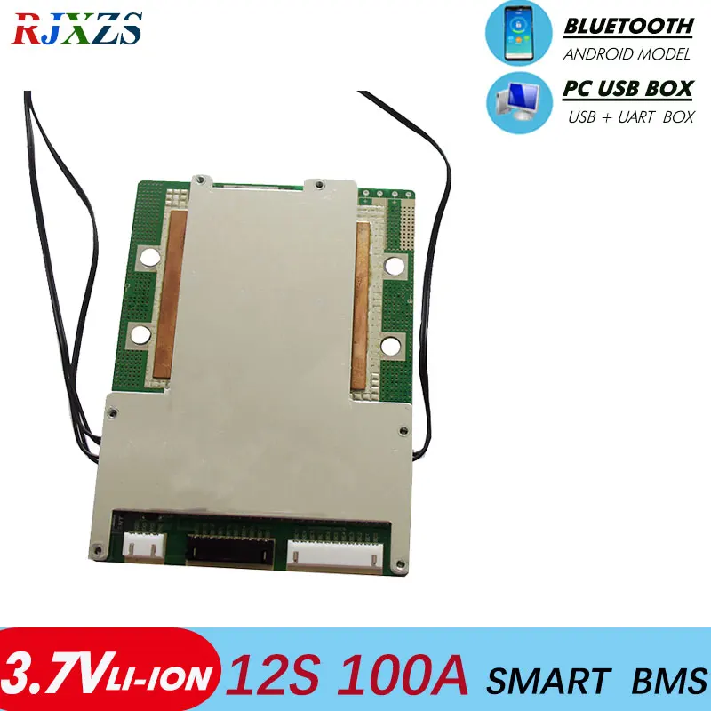 

Smart bms 12S 100A 50.4v bms 12s bluetooth lithium ion smart bms with android Bluetooth app UART wi software (APP) monitor