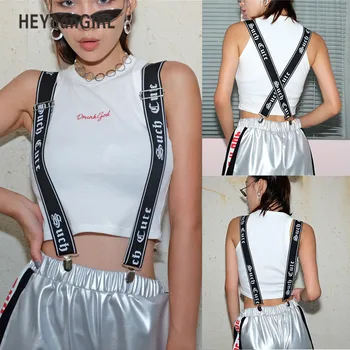 

Sexy Harajuku Printed Suspenders Women Mens Unisex Trouser Straps Adjustable Braces Clip-on Pants Suspenders Belt Punk
