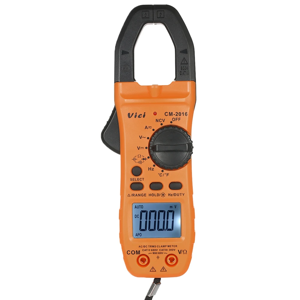 

Vici Hand-held LCD Digital Clamp Meter Multimeter AC/DC Voltage AC/DC Current Capacitance Continuity Test Temperature Resistance