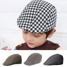 

Children Kids Peaked Country Cabbie Golf Hats Cotton Hound Tooth Beret Cap Newsboy Flat Hat Fashion Outdoor Acc