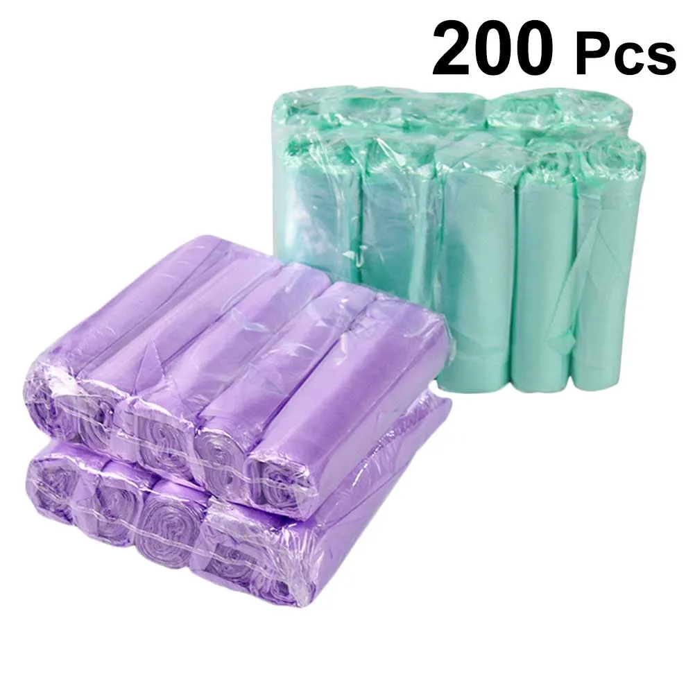 

10 Rolls 200pcs Strong Transparent Trash Bags Disposable Thickened Eco-friendly Garbage Bags for Home Waste Bin(Mixed Color)