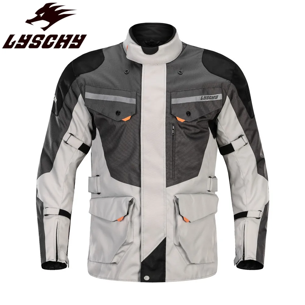 LYSCHY Touring Мотоциклетная Куртка Мото одежда для верховой езды бронежилет защитный костюм для мужчин светоотражающее пальто одежда эндуро куртки
