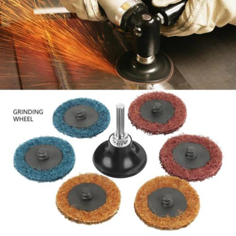 

45pcs Grinding Wheel Saw Circular 2" Fine Medium Coarse Polishing Roll Lock Surface Sanding Disc W/ Mandrel