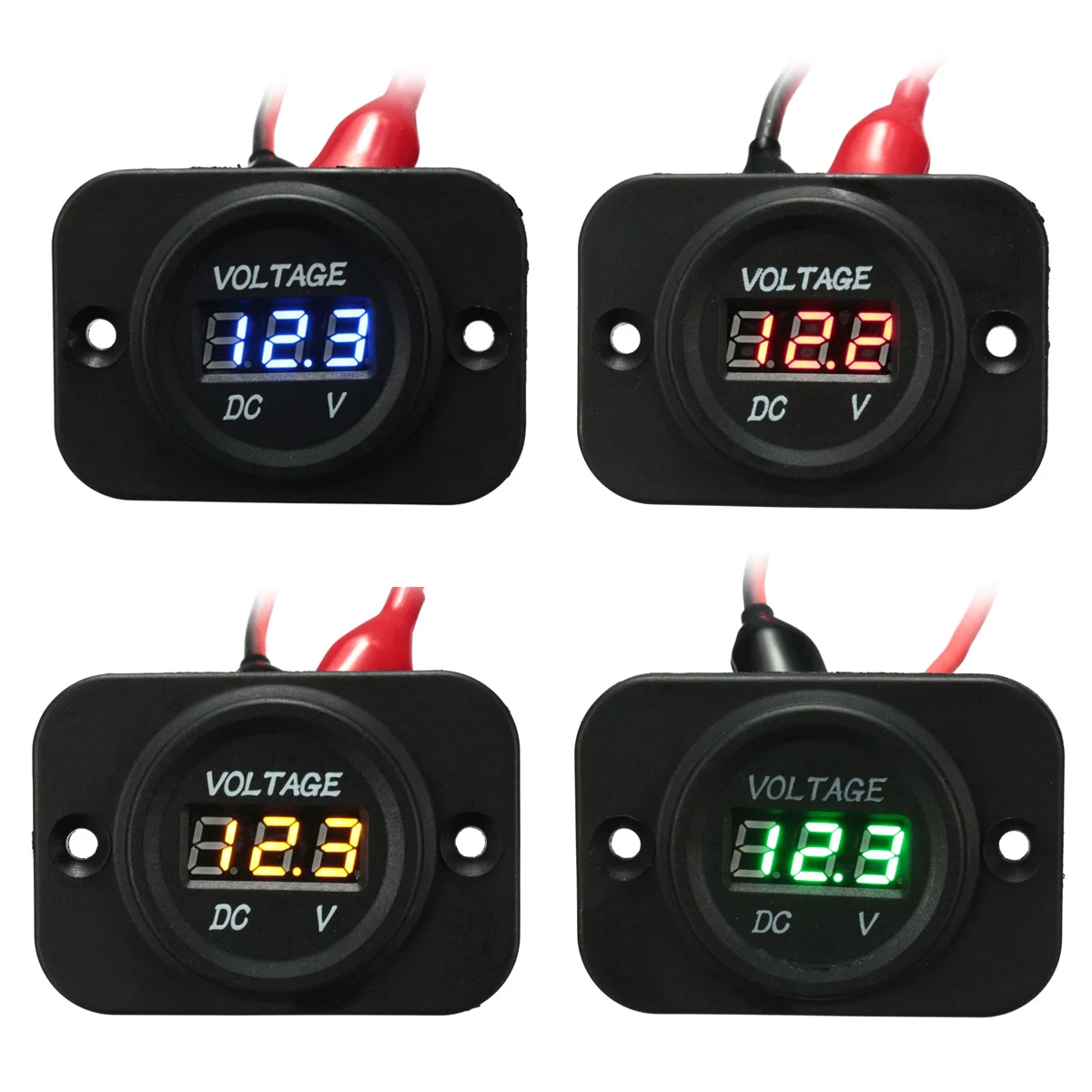 

DC 12V-24V Waterproof Car Boat Marine LED Digital Volt Meter Gauge Voltage for Motorcycle