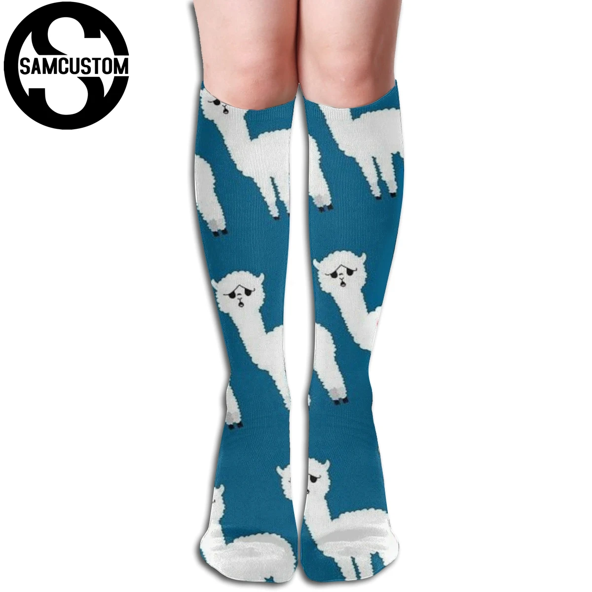 

SAMCUSTOM Personalized custom llama 3D printing female kawaii knee socks fashion girl cute stockings
