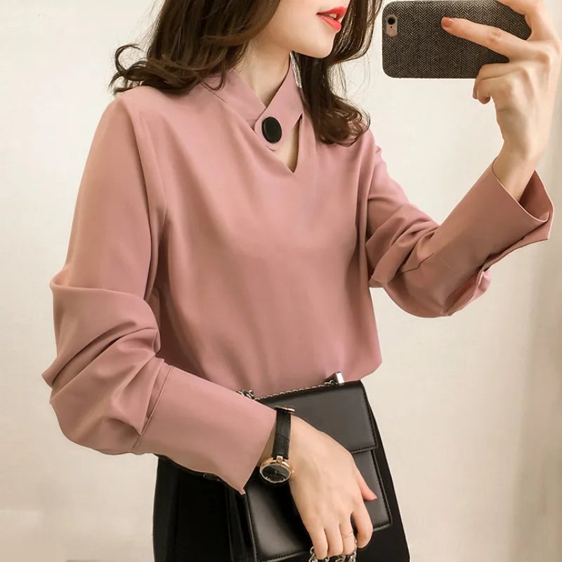 

XUXI High Quality S-4XL Plain Girl T Shirt Women Elastic Tshirts Female Tops V-neck Hanging Neck Long Sleeve T-shirt Women FZ604