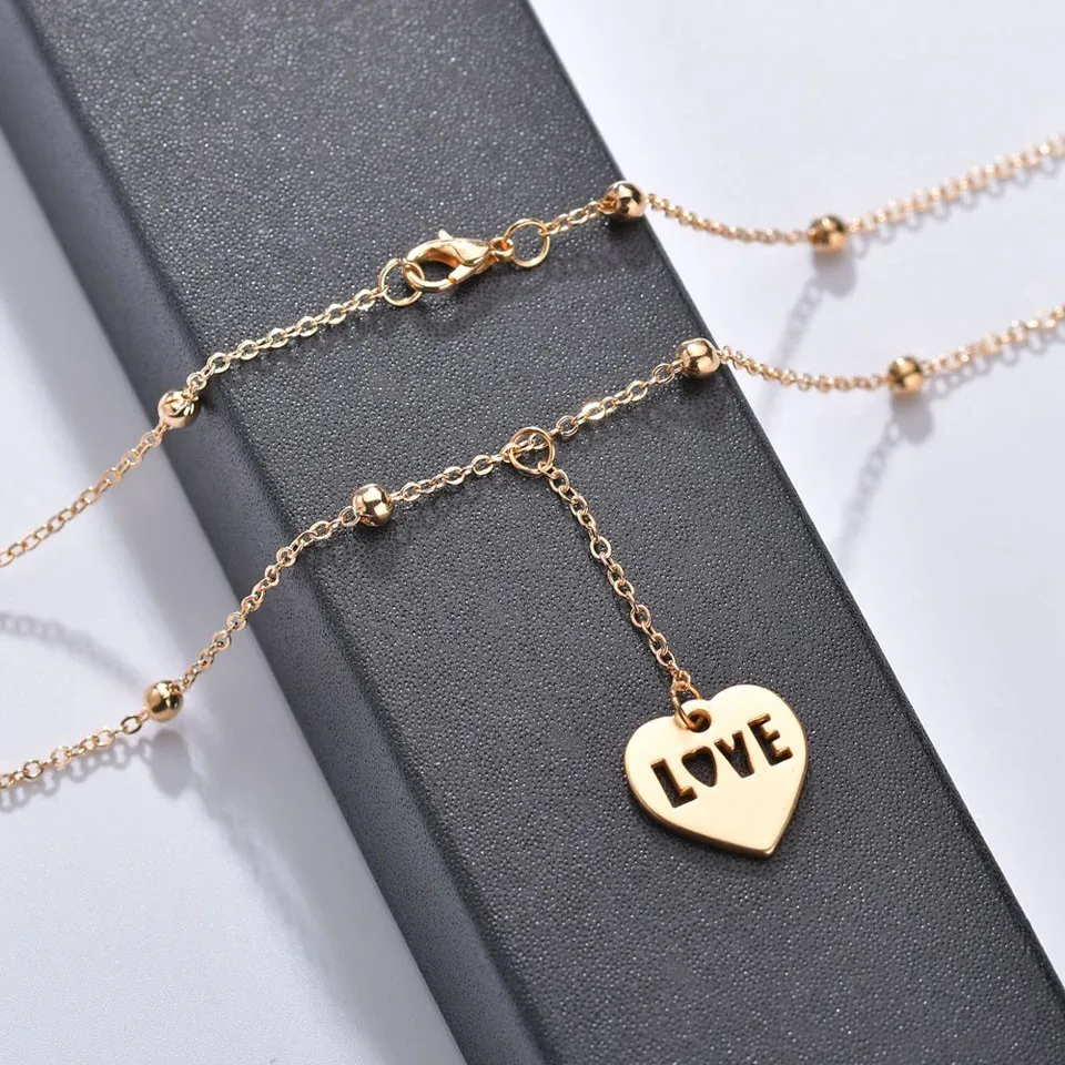 

Cute Love Letters Heart Women Generous Necklaces For Girls Women Long Pendant Classic Necklace Jewelry Great Gifts