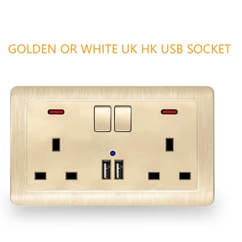

Eu Uk 13 15amp 146mm Plug Smart Usb Charger Wall Electrical Switch Socket