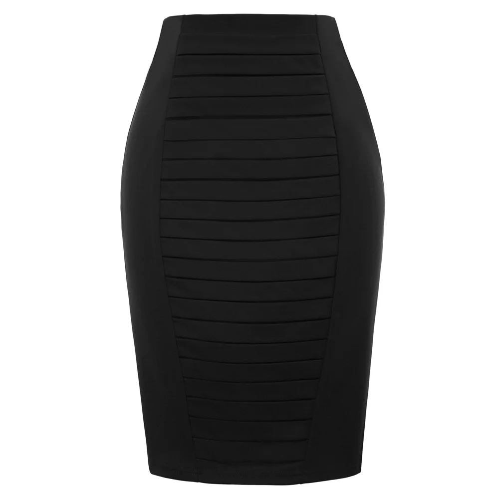 

Bandage Skirts Autumn Women Pleated Front Back Split Hips-wrapped Bodycon Pencil Skirt