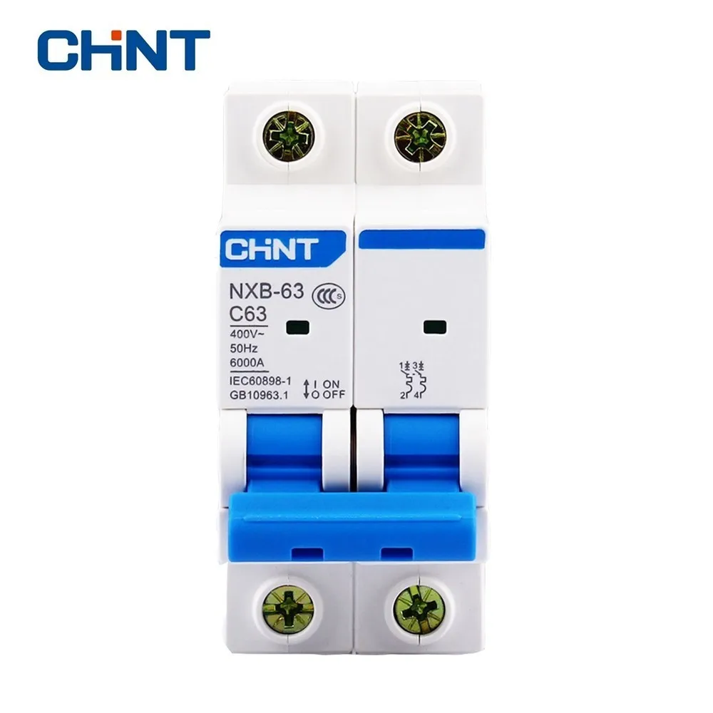 

CHNT 63A Home Circuit Breaker Household Two Pole Mini Circuit Breaker NXB-63 2P 400V 50HZ Air Switch New DZ47