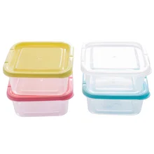 4 шт. 300 мл мини-пластиковый PP Crisper прямоугольный продуктовый контейнер кухонный герметичный ящик для холодильник, СВЧ-печь(случайный цвет