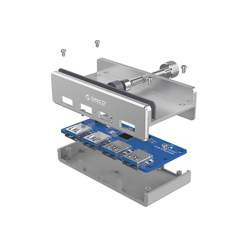

Aluminum 4 Ports USB3.0 HUB High Speed Splitter Hub Adapter Clip-type HUB for Desktop Laptop Clip MH4PU Hub Charging Station