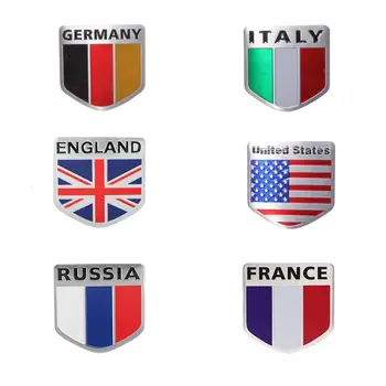 

3D Alloy Metal US USA The United States American Flag Sticker Logo Car Auto Sport Badge Chrome Emblem Decals Car Styling 5*5cm