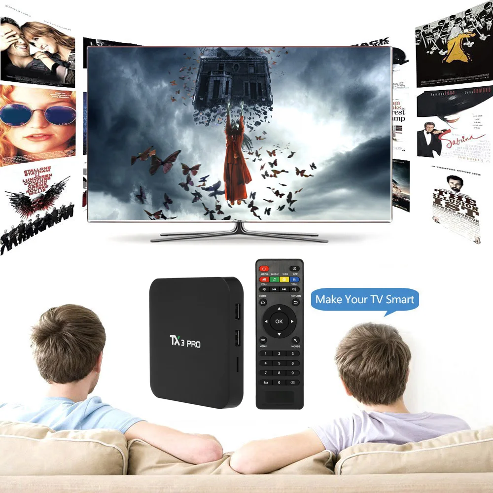 TX3 PRO Android 7 1 ТВ приставка Amlogic S905W четырехъядерный 64 бит ГБ/8 ГБ H.265 DLNA WiFi смарт