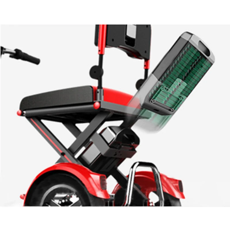 Best 2018 Folding Electric Vehicle Elderly Scooter Electric Tricycle Disabled Bicycle Lithium Battery 3