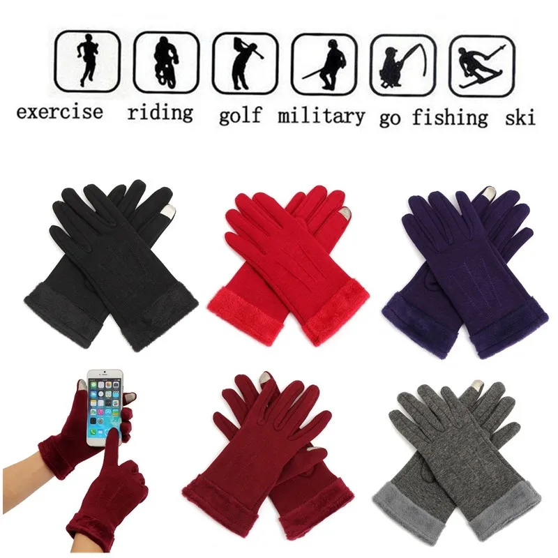 Защитные теплые перчатки женские зимние сенсорный экран Mirco бархатные перчатки полный палец рукавица для iPhone-6 S/6 S Plus S/6/6 s планшет Smartph