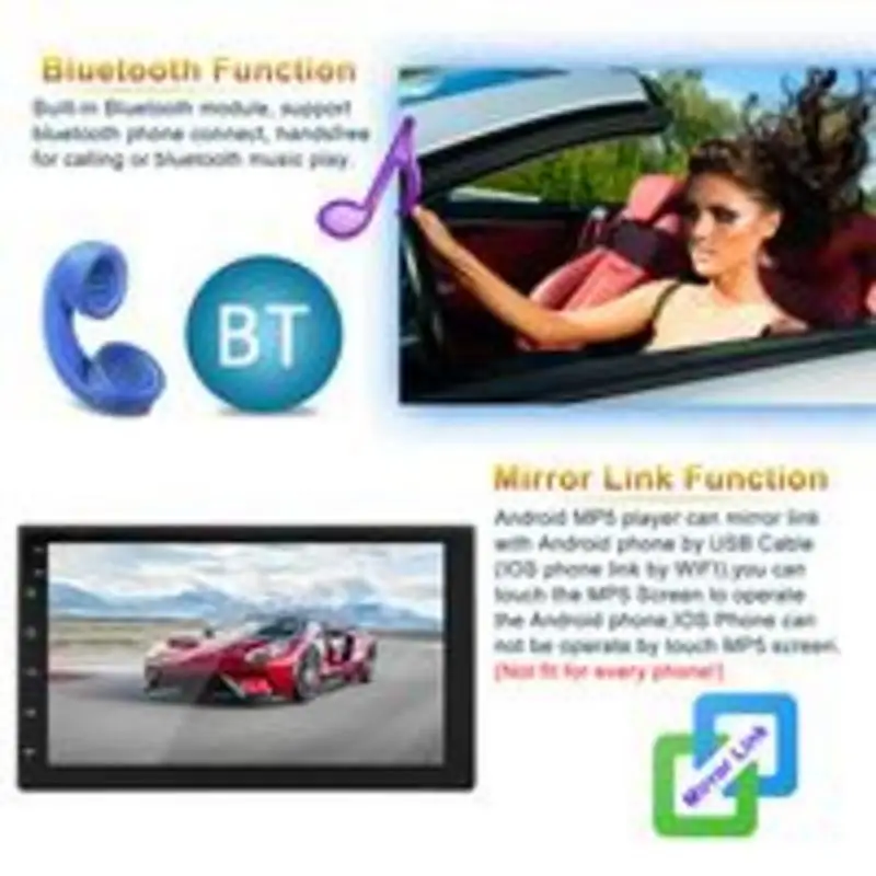 Autoecho плеер для Android 8 1 16 Гб памяти 7 дюймовая Кнопка сенсорного экрана HD