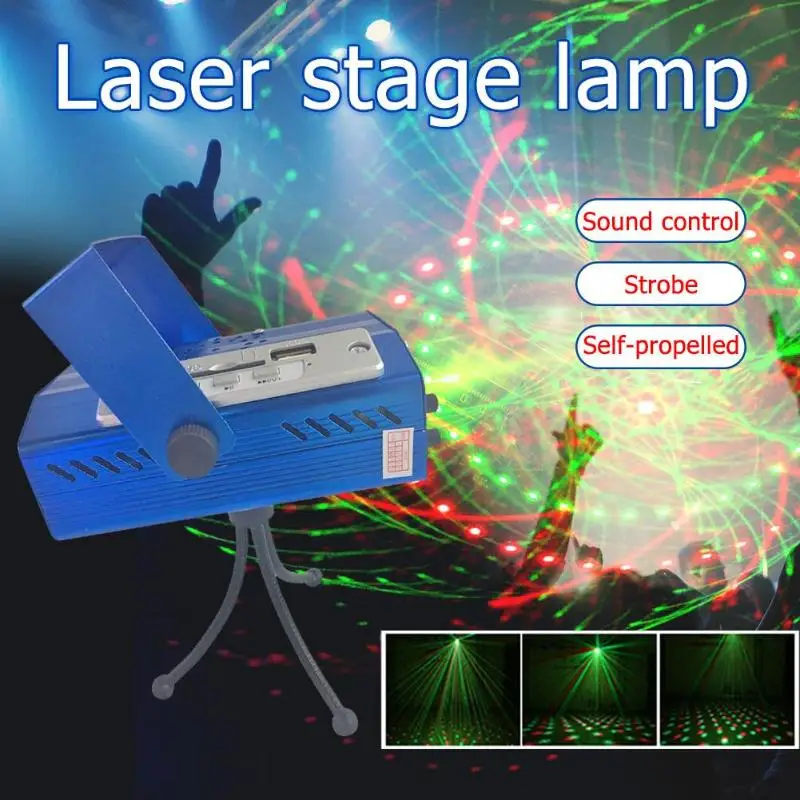 

Mini LED Laser Light Stage Effect Projector Lamp Self-Propelled Voice-Activated Bluetooth KTV Disco Light Club Party Lamp