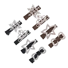 HTHL-Заколки для женщин, 8 шт. аксессуары для волос со стразами в форме сердца, в форме рыбки, корона, звезда, бабочка, снежинка, заколка для волос для женщин(B