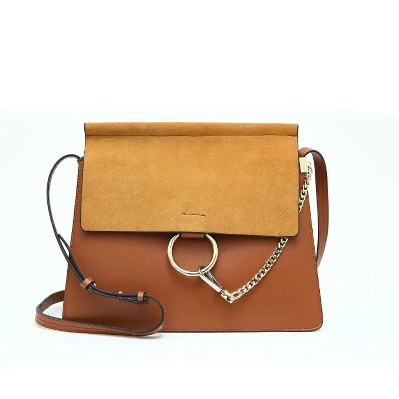 

2018 Vintage Designer Genuine Leather Suede Luxury Handbags Women Bags Messenger Bag High Quality Cowskin Shoulder Bag Chain