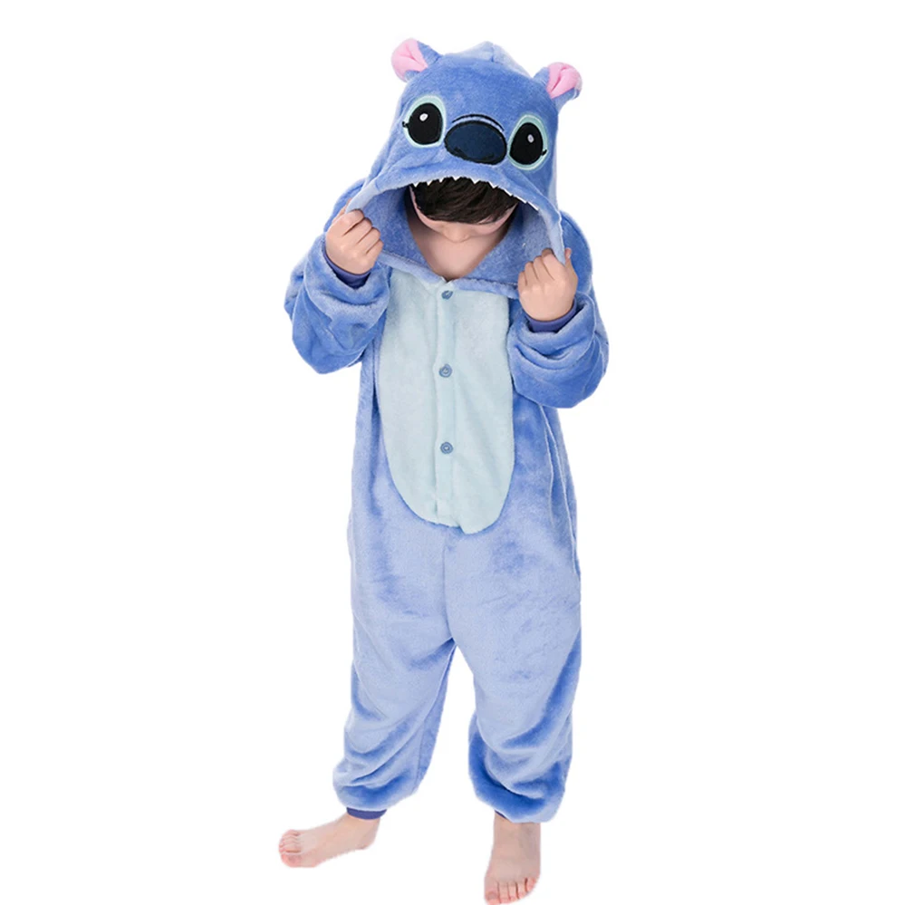 Фланелевые пижамы с рисунками животных для маленьких мальчиков и девочек зимние детские пижамы с капюшоном, детская одежда для сна Пижама-комбинезон для детей 3, 5, 7, 9, 11 лет