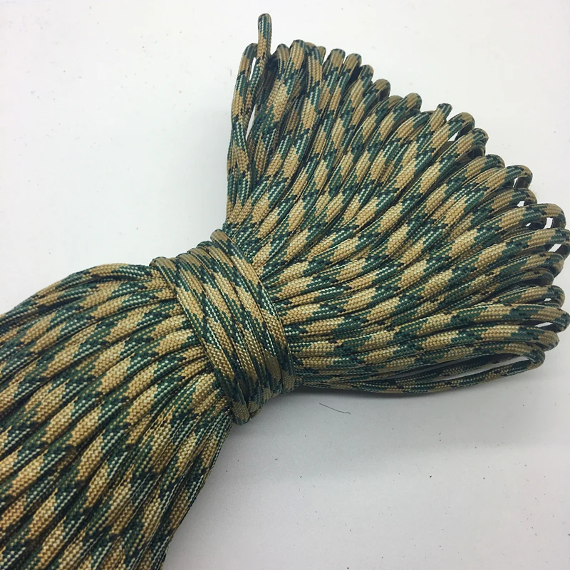 10yards/Lot Mix color Paracord Bracelets Rope 7 Strand Parachute Cord CAMPING HiKING Golden+Army green | Дом и сад
