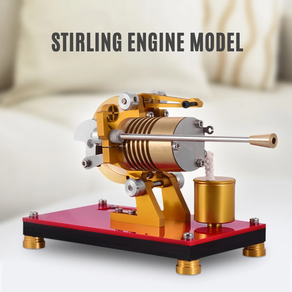 

Flame Licker Stirling Engine Model Mini Hot Air Stirling Engine Generator Model Scientific Education Toy with Tool Kit