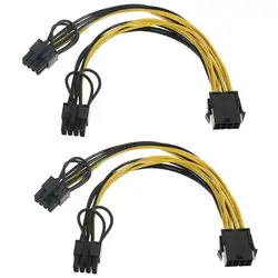 8pin cpu к изображениям видеокарта двойной PCI-E 8Pin (6Pin + 2Pin) кабель питания, разветвитель PCI Express Images Card pc-коннектор P