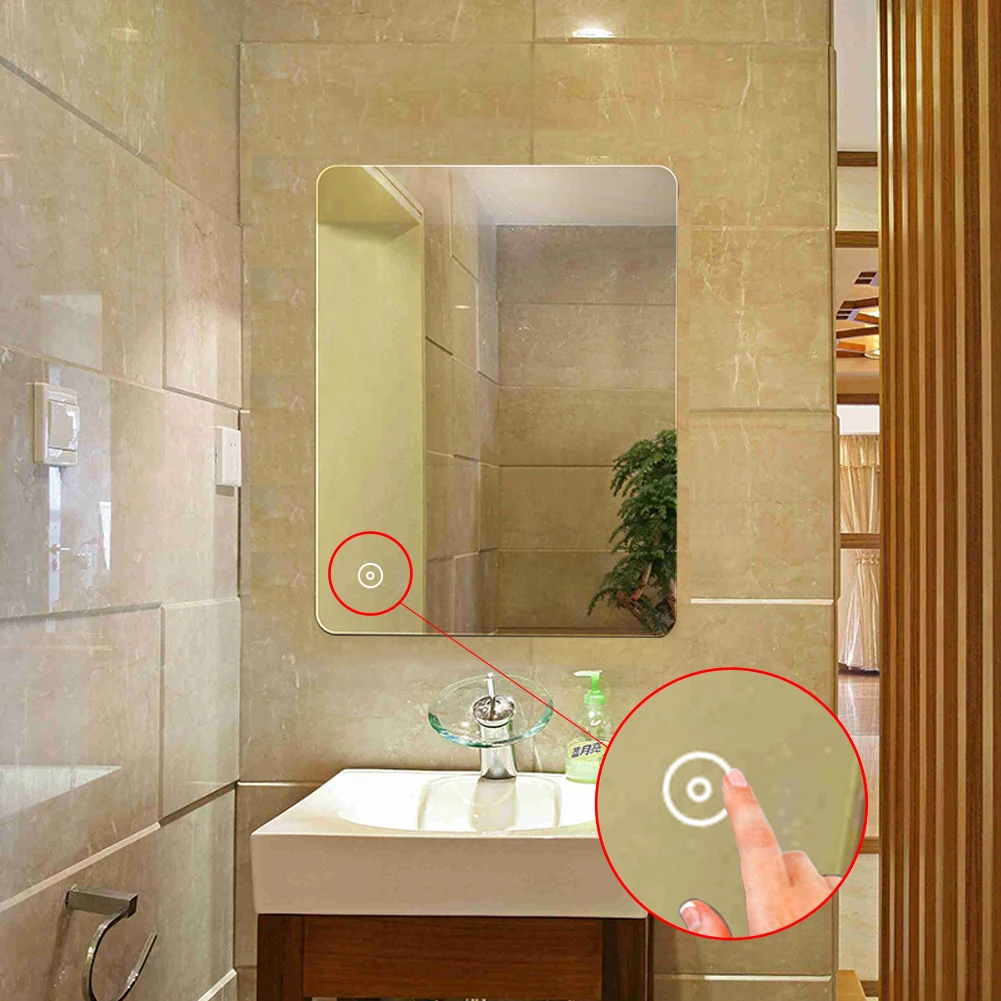 70cm*50cm LED Bathroom Makeup Mirror Touch Controlling Makeup Mirror