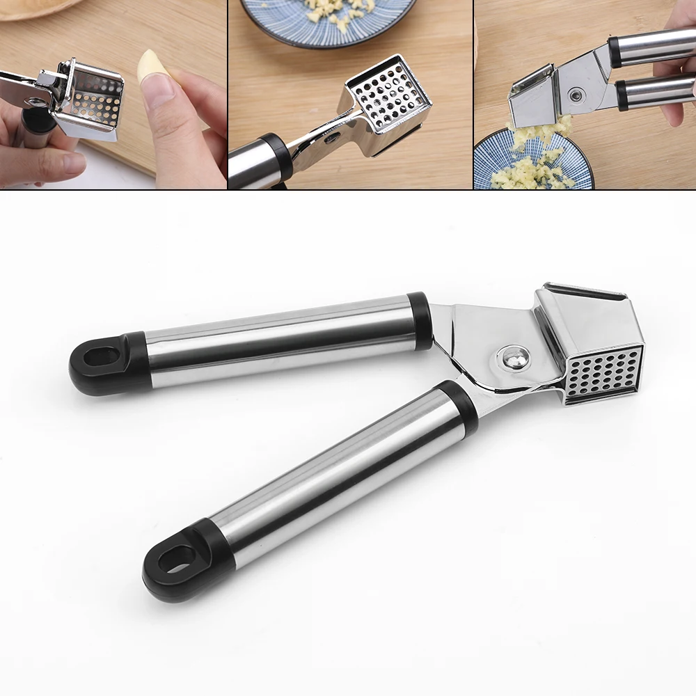 

Garlic Press Kitchen Tools Ginger Presser Slicer Masher Manual Quick Garlic Detachable Stainless Steel Gadgets