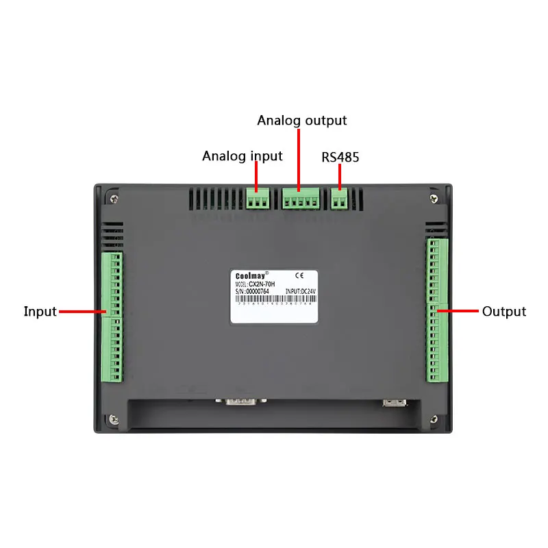 7 inch touch panel 12 relay outputs 4-20ma analog input Ethernet port on plc