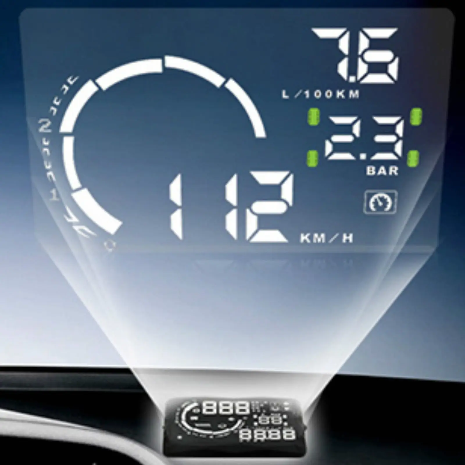 H301 автомобильный Hud Дисплей для измерения скорости и расхода