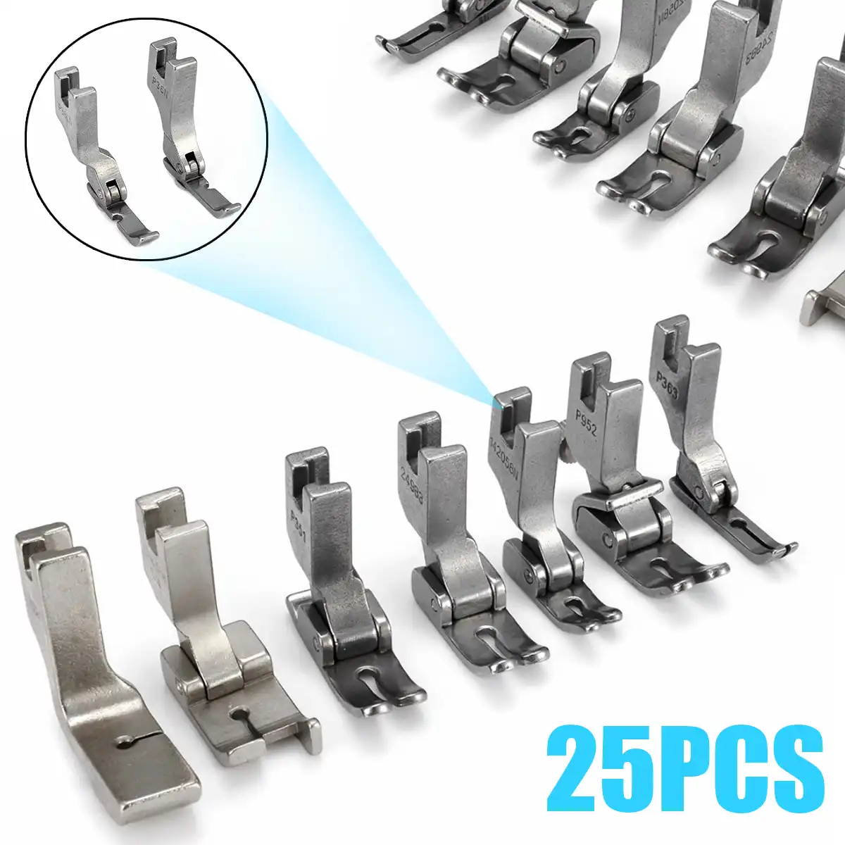 1//16 #P69L+P69R High Shank Hinged Solid Welt Right+Left Piping Foot Compatible with JUKI Brother Singer CONSEW Industrial Single Needle Sewing Machines CKPSMS Brand