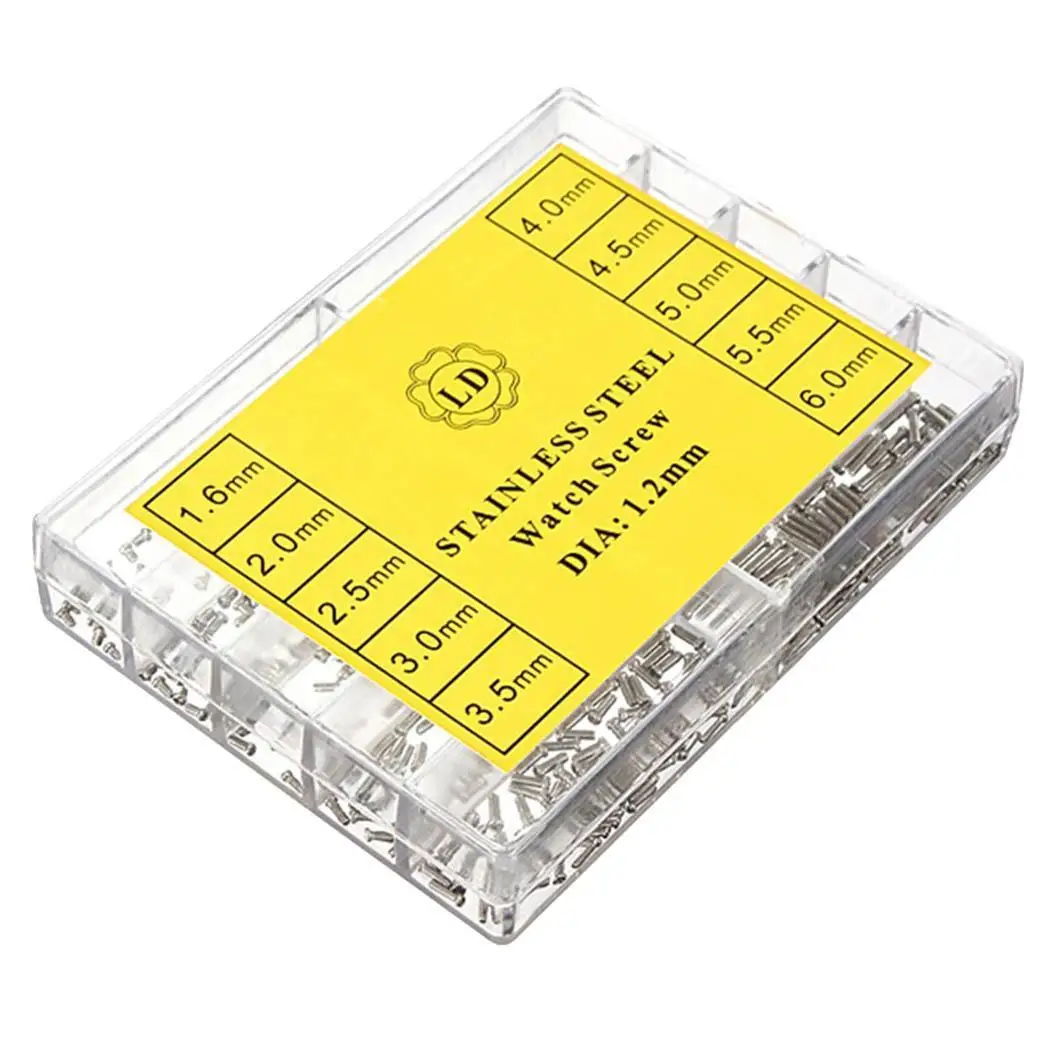 

1.2mm Stainless Steel Watch Screws Repair Casual, Store, etc Box 1.2mm/0.04inch Fashion KitsTools Black