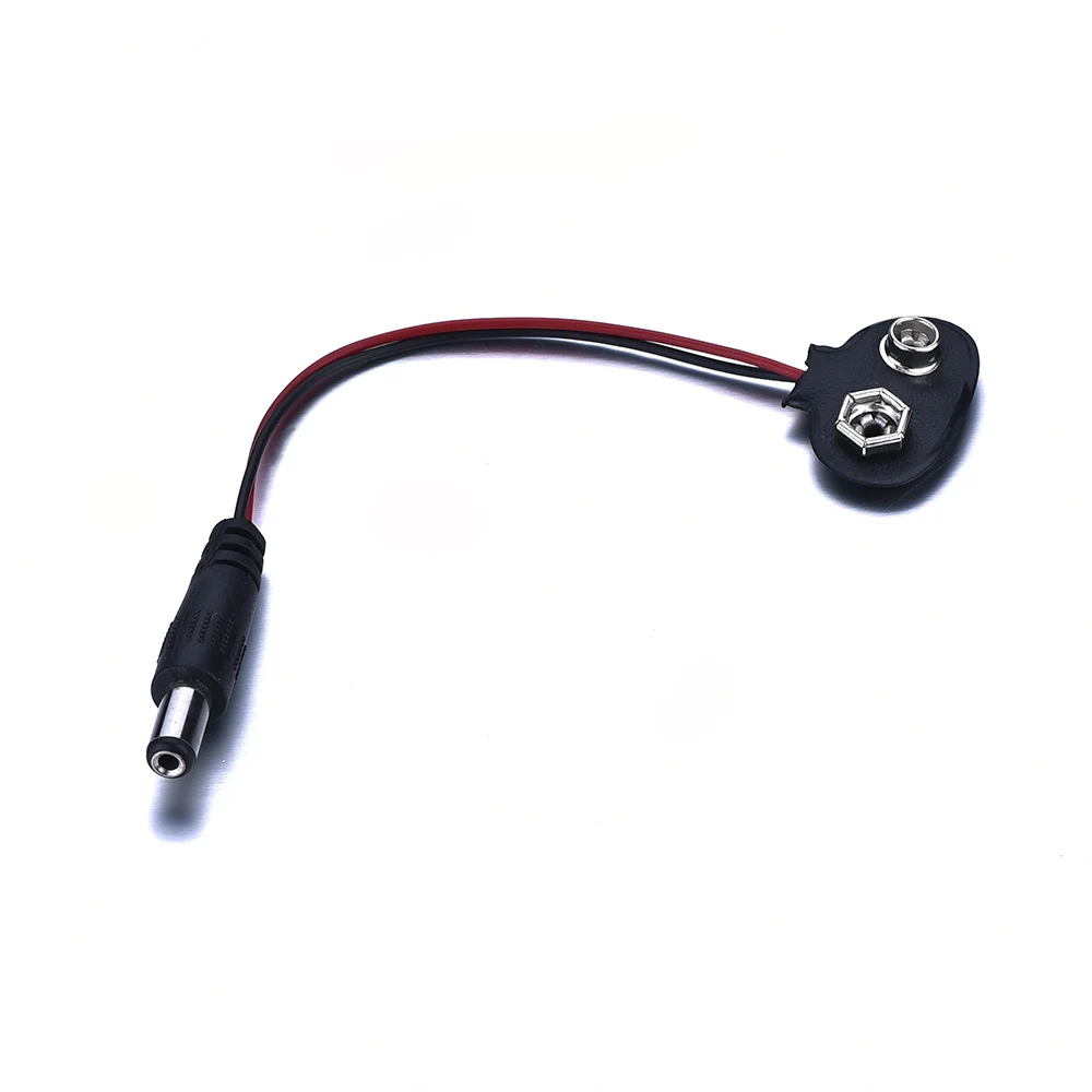 

New 5pcs/set T model 9V Voltage Battery Clip Connector Hard Shell Buckle 13.5cm T- Fonts With Red and Black Connecting Lines