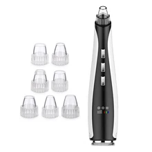 JHF-12 перезаряжаемый электрический пылесос с черной головкой для ухода за кожей Очиститель пор холодный горячий компресс RGB огни вакуумный всасывающий инструмент