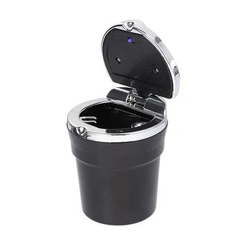 

Portable Auto Car Smokeless Stand Cylinder Cup Holder Cigarette Ashtray with Blue LED Light