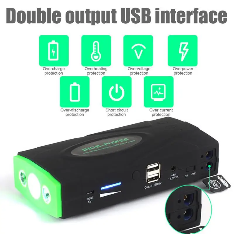 Car Jump Starter 12V Portable Power Pack Auto Battery Booster Car Jump Starter 12V Portable Power Pack Auto Battery Booster