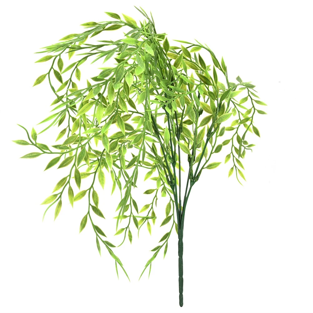 

Short Artificial Fake Willow Branches Wicker Plastic Green Plant Wall-mount Deco Lot